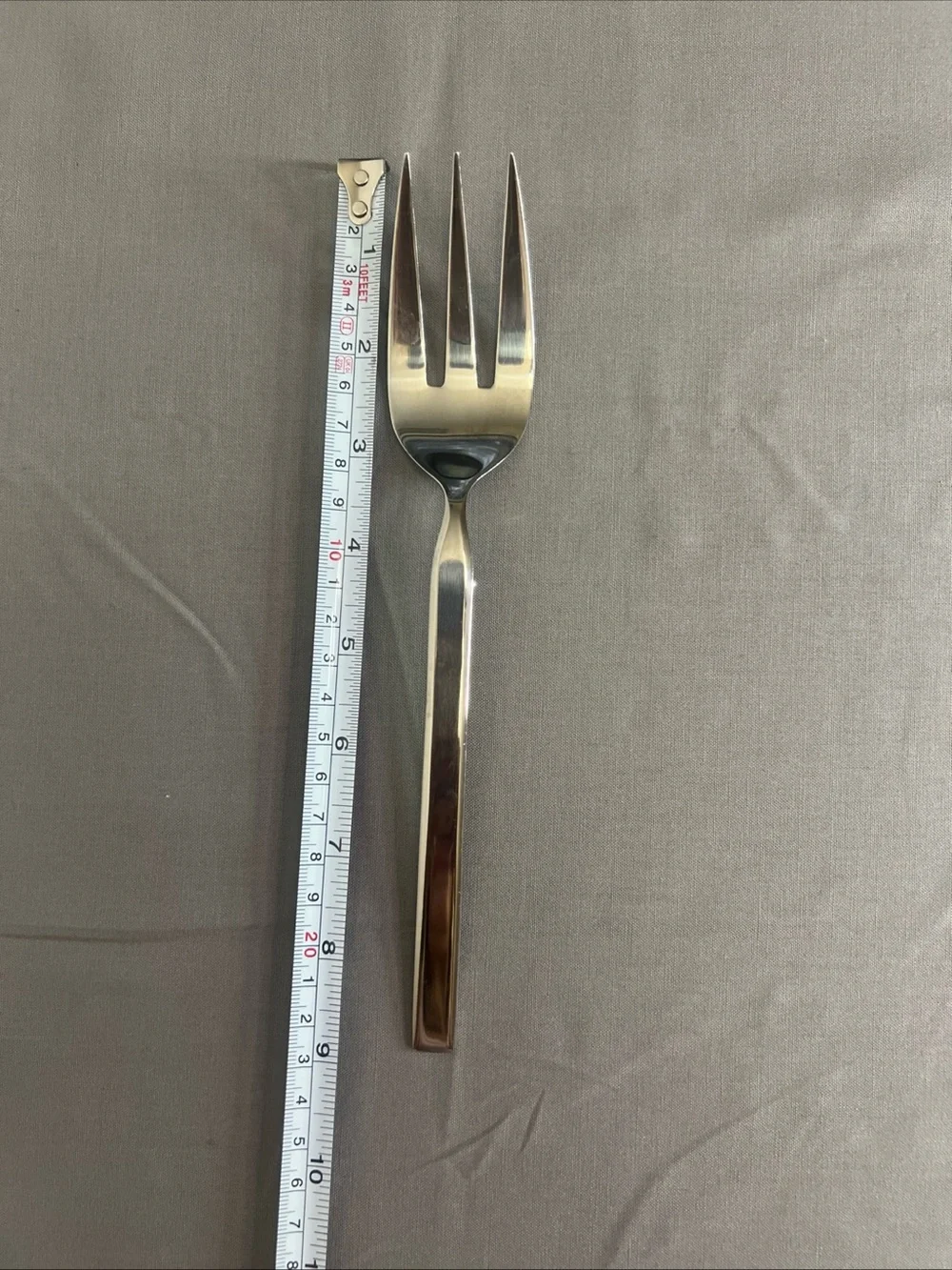 Polished Silver Serving Spoon and Fork Set - Elegant Stainless Serving Utensils